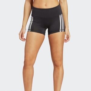 adidas Black Athletic Shorts with White Stripes